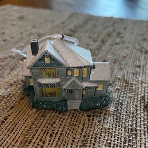 Thomas Kincade Holiday Cheer 2011 Ornament Blue House With ￼Snow Small 2.5” Tall